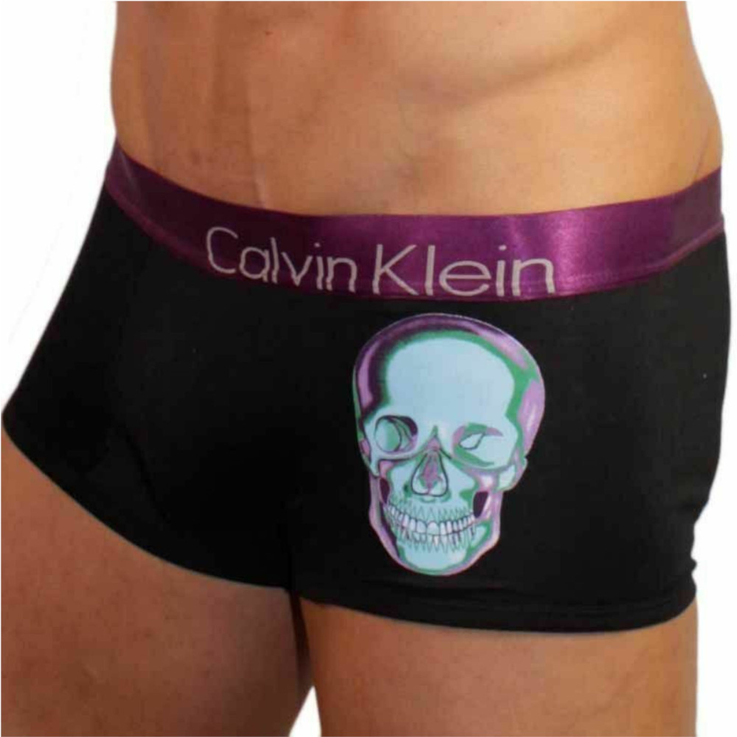 Мужские трусы боксеры черные с черепом Calvin Klein Boxer Black фото 3