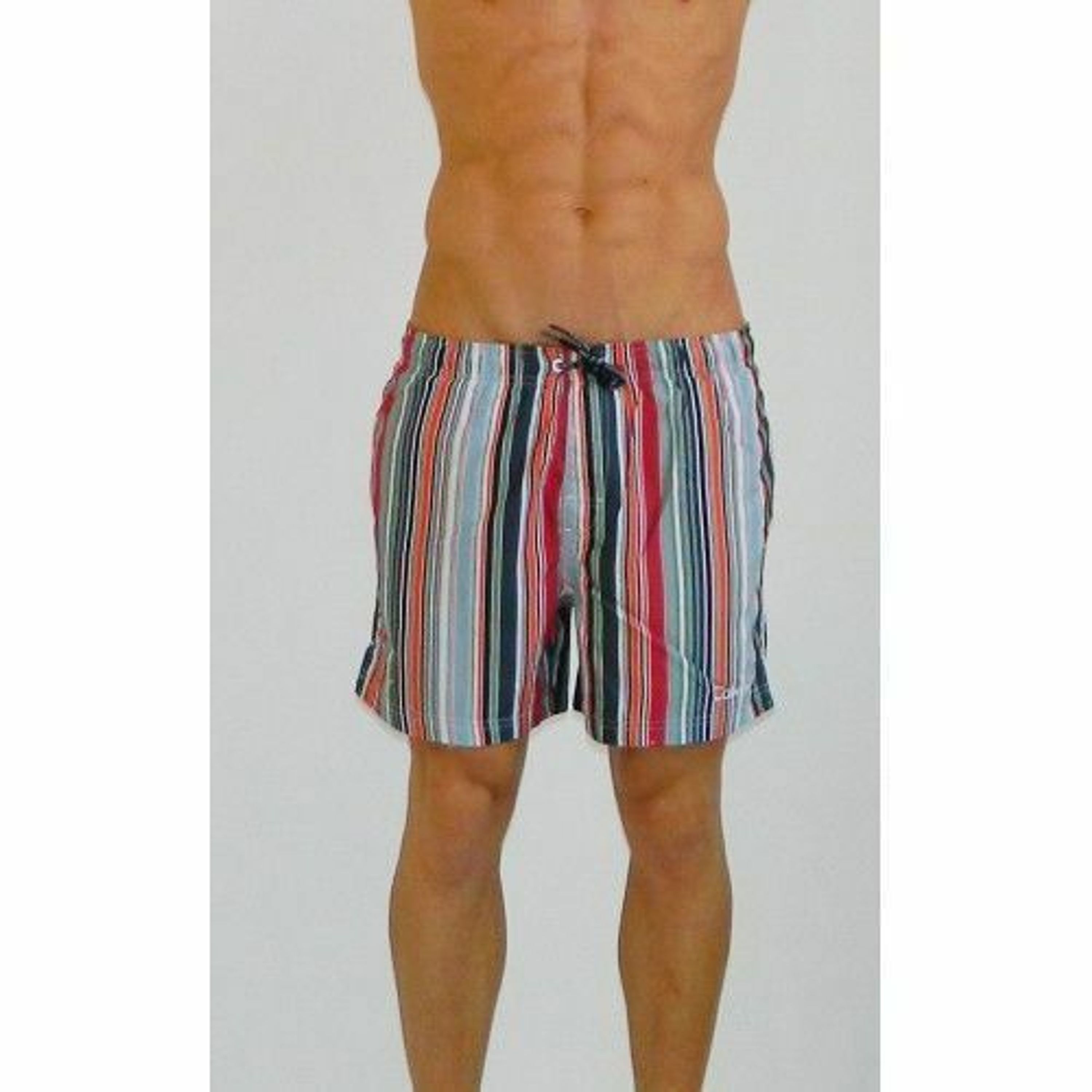 Мужские шорты серо-красные в полоску Calvin Klein фото 2