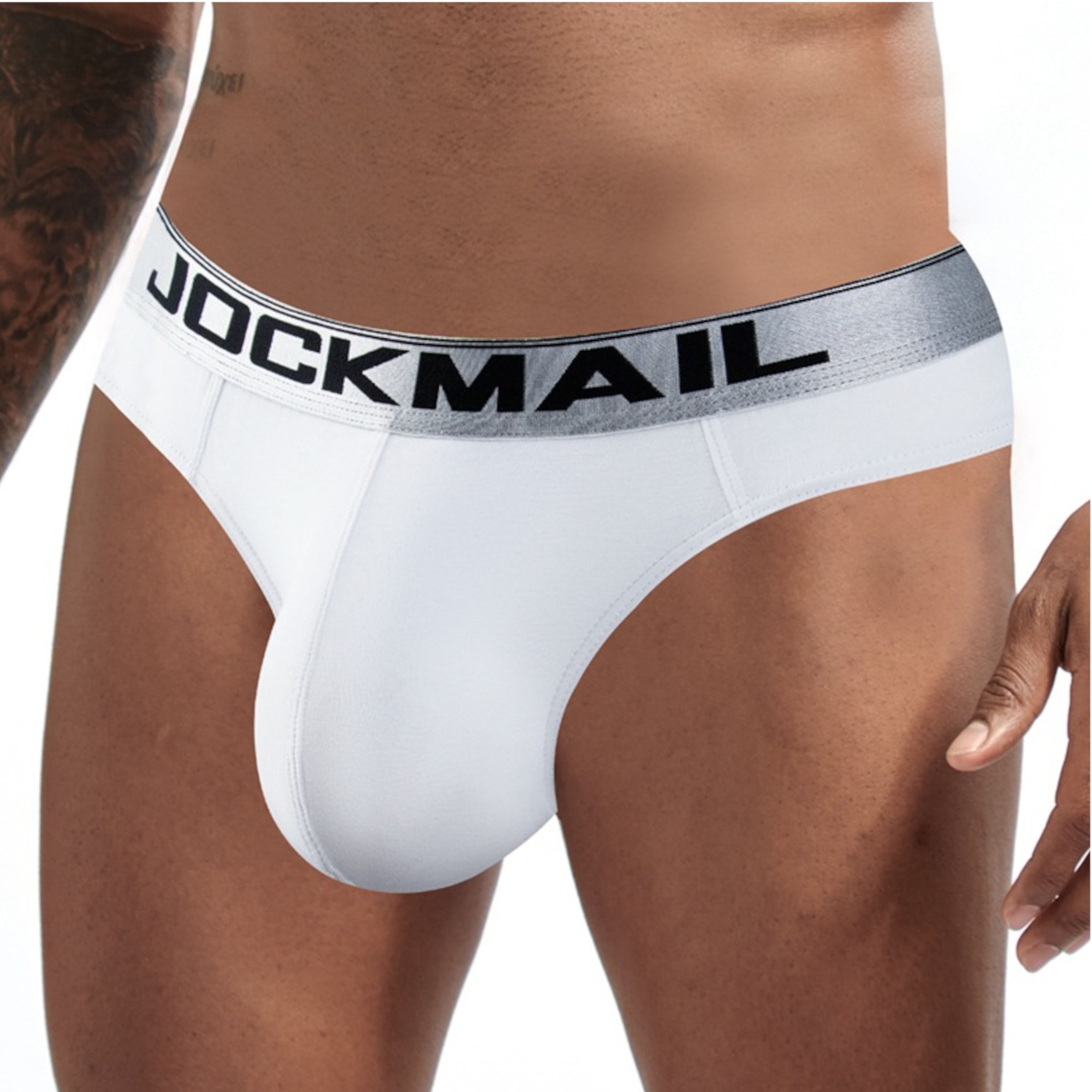 Мужские трусы стринги белые JOCKMAIL JM1029-1 фото 2