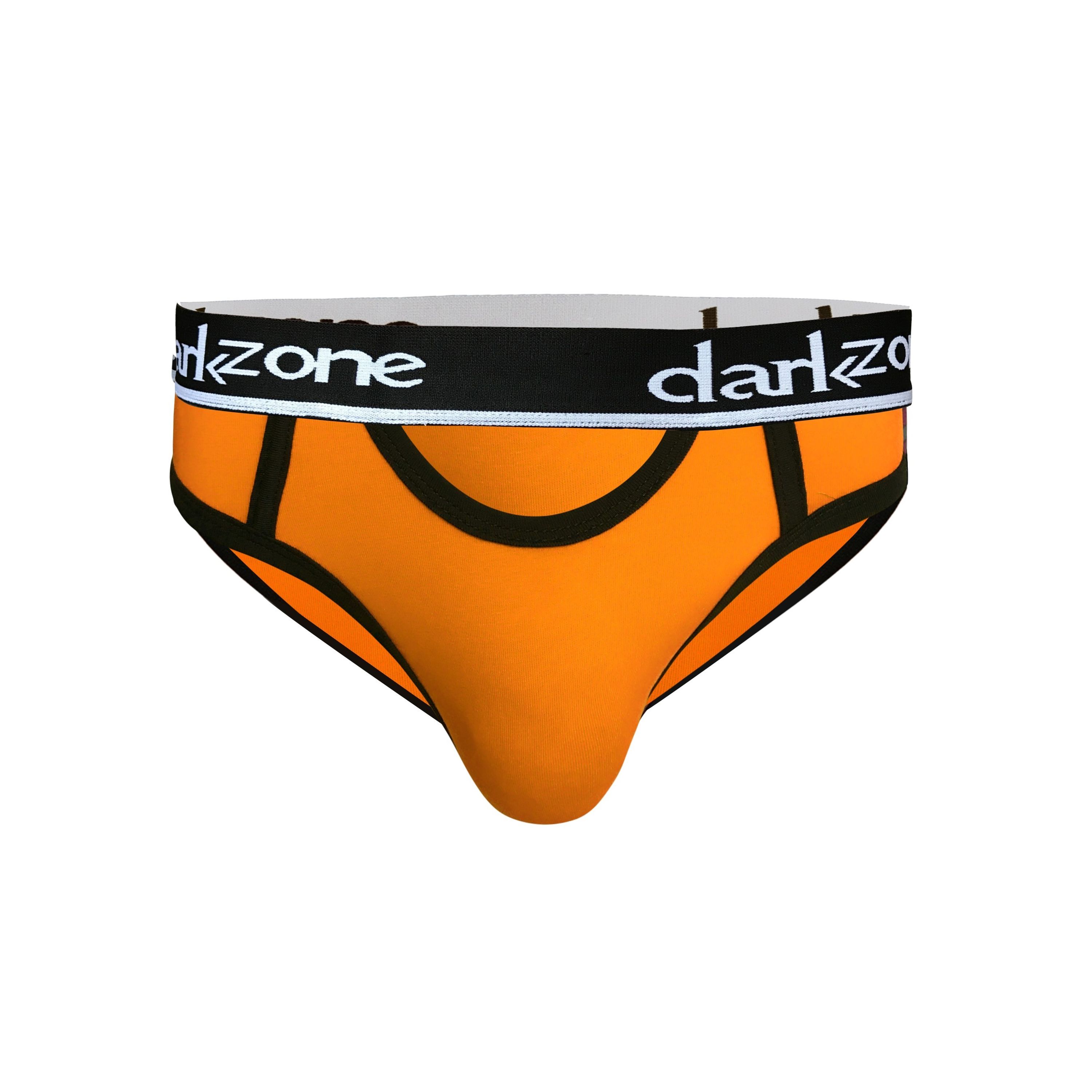 Мужские трусы брифы с вырезом оранжевые DARKZONE DZN6257 фото 1