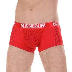 Фото Мужские трусы боксеры красные с сетчатыми вставками AUSSIEBUM