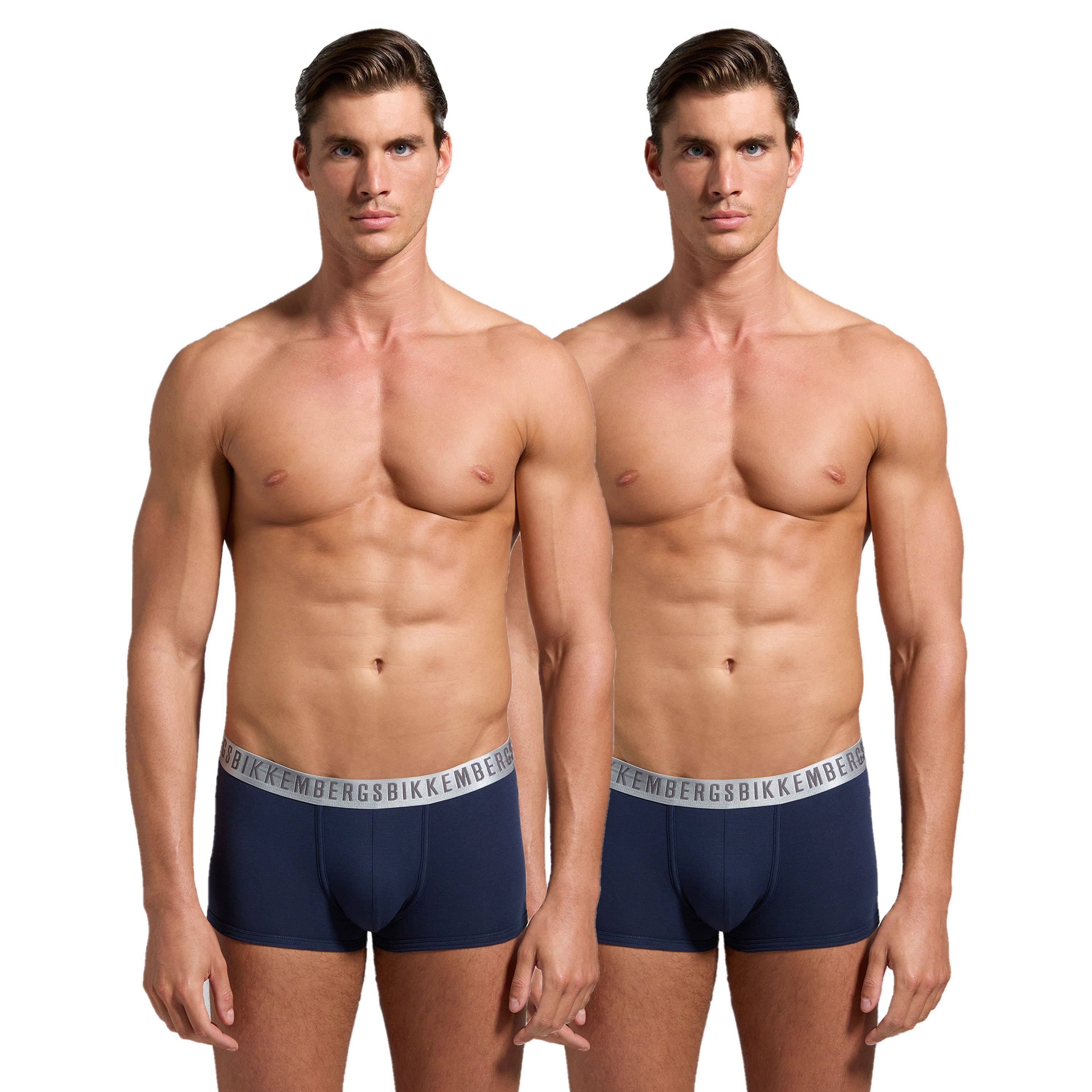 Мужские трусы боксеры темно-синие набор 2в1 Bikkembergs SILVER BKK1UTR11BI фото 1