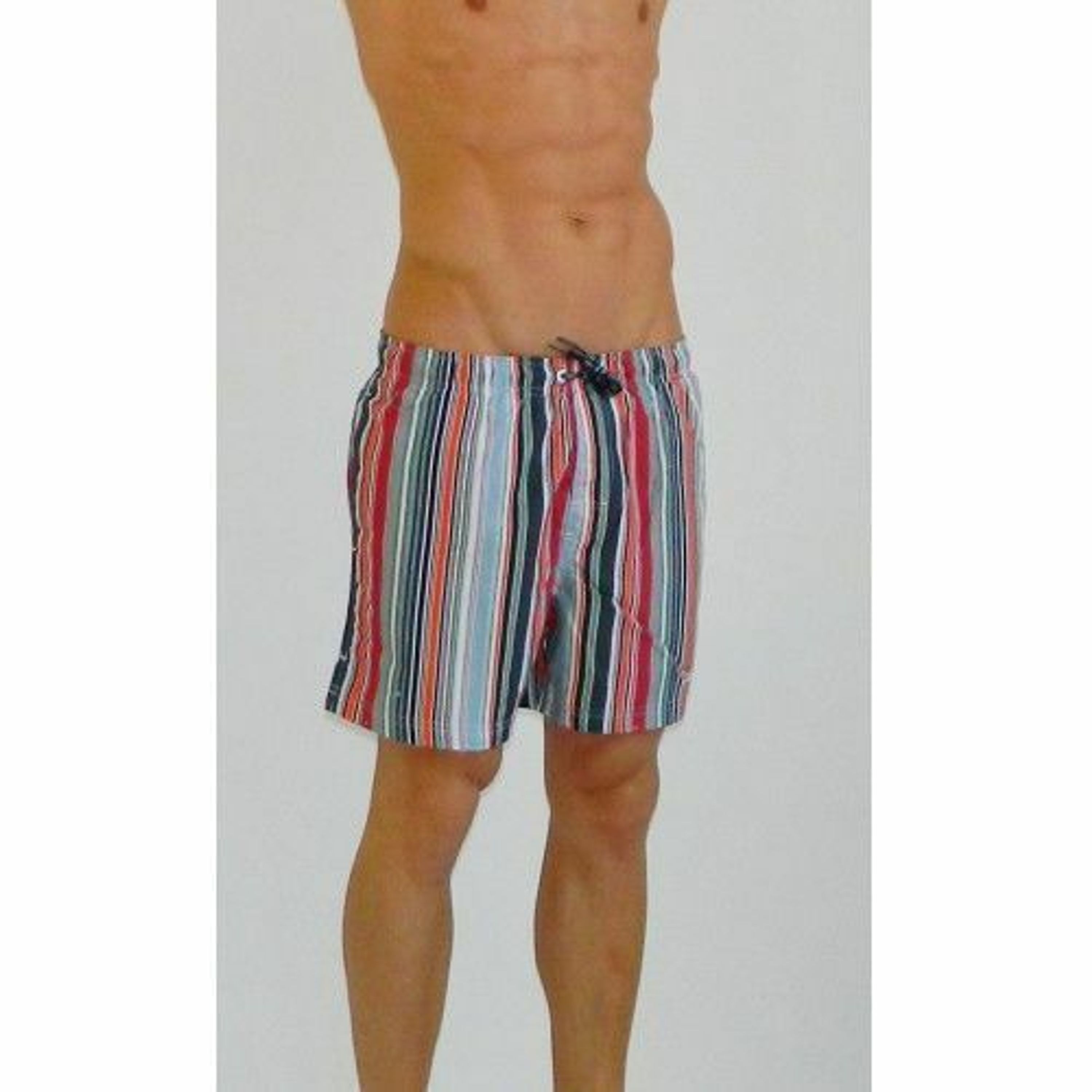 Мужские шорты серо-красные в полоску Calvin Klein фото 3