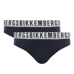 Фото Мужские трусы брифы синие набор 2 в 1 Bikkembergs ESSENTIAL BKK1USP01BI/2