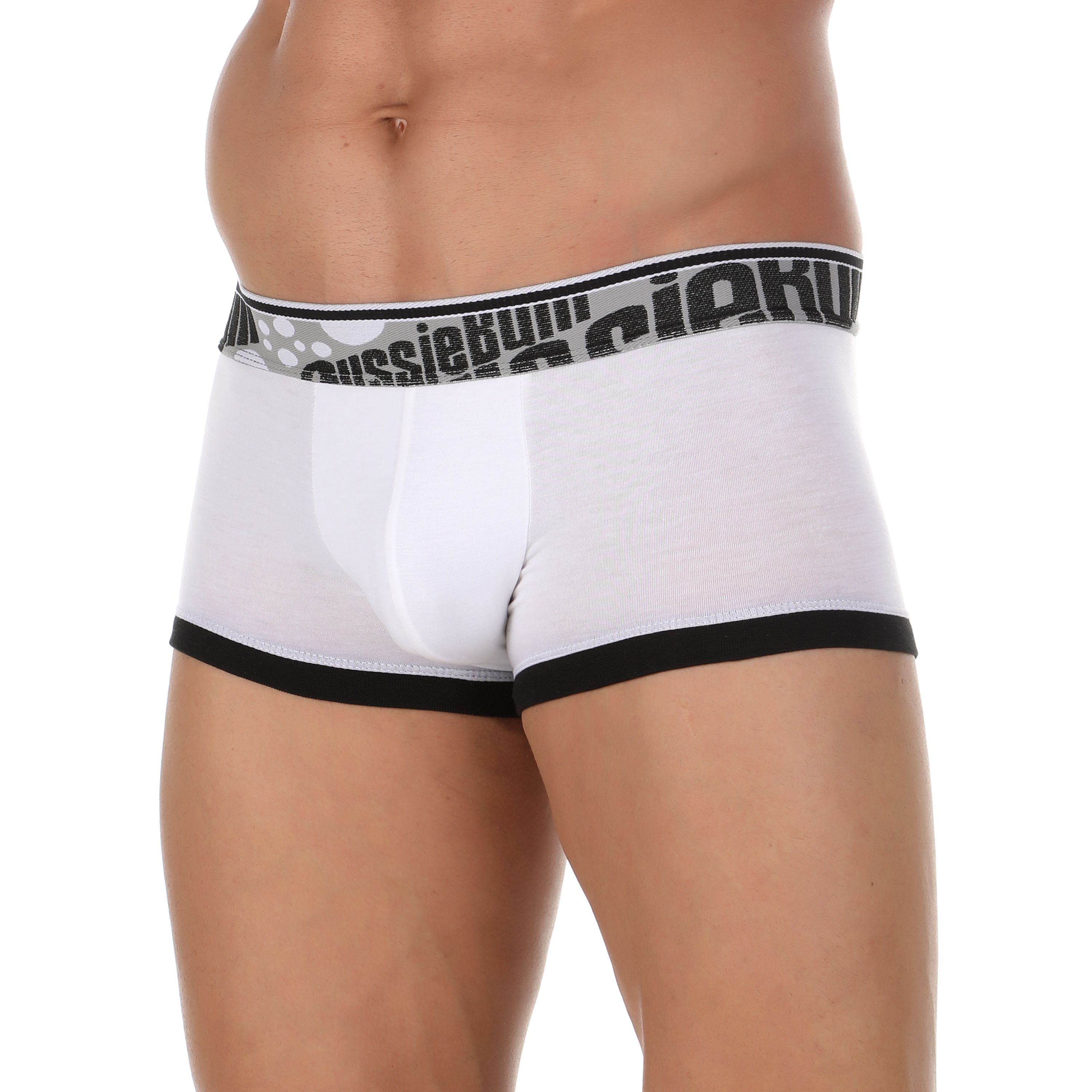  Мужские трусы боксеры Aussiebum Flaunt Hip Black & White фото 1