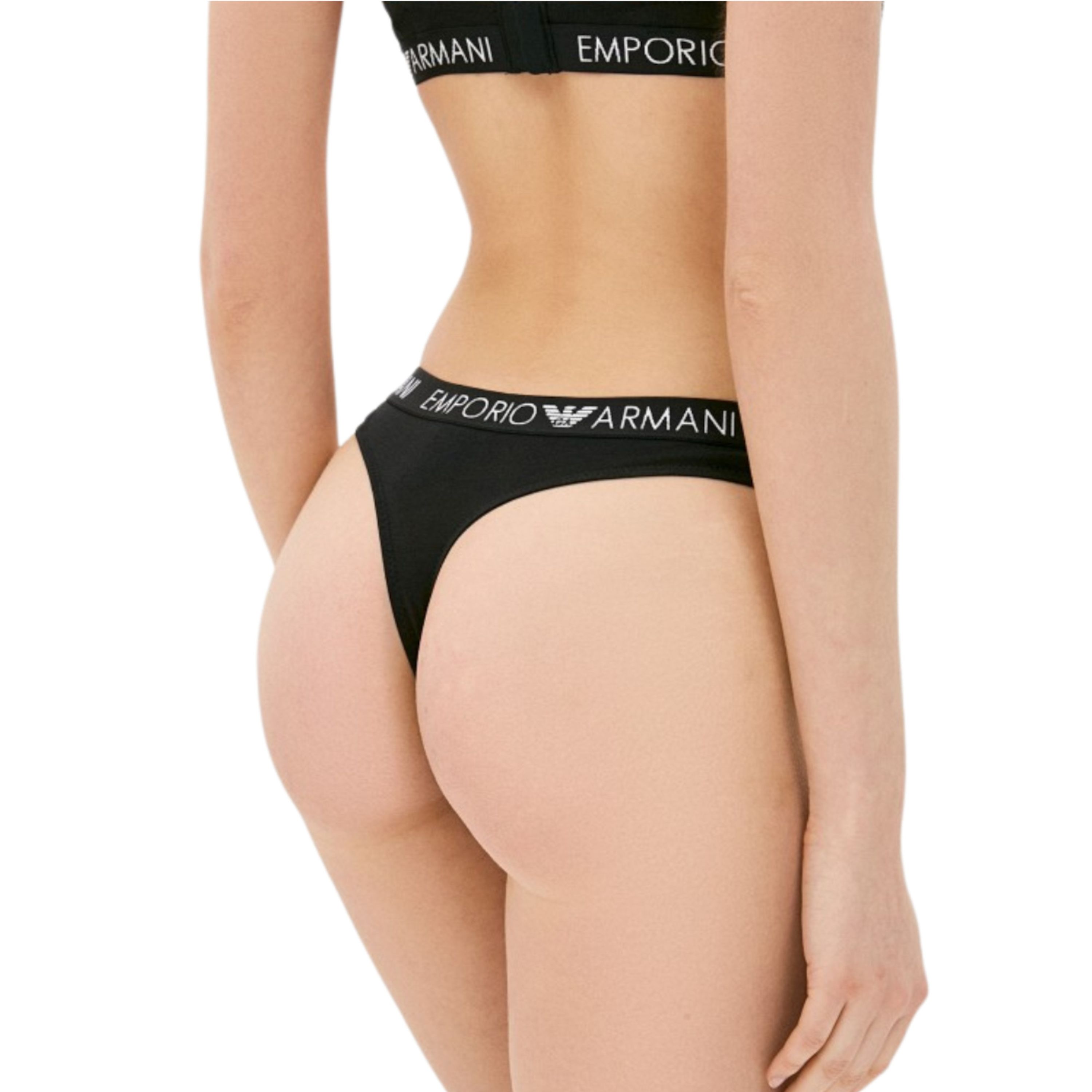 Женские трусы тонги набор из 2 штук (белый, черный) Emporio Armani 163333_CC318 00911 фото 6