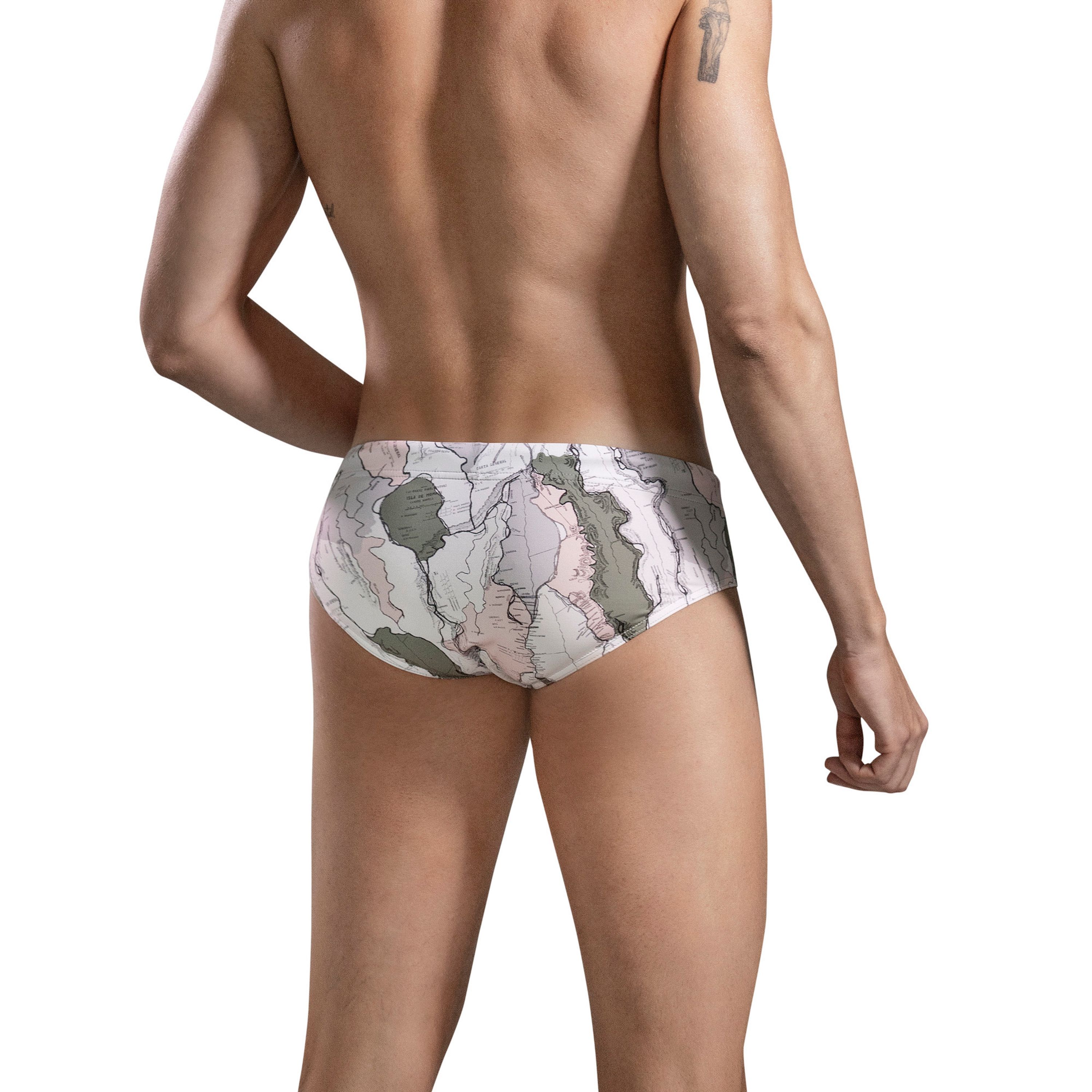Мужские плавки белые  с принтом Clever Moda CALIPSO SWIMSUIT BRIEF 166301 фото 2