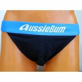 Фото Мужские трусы джоки темно-синие с голубой резинкой Aussiebum AB00205