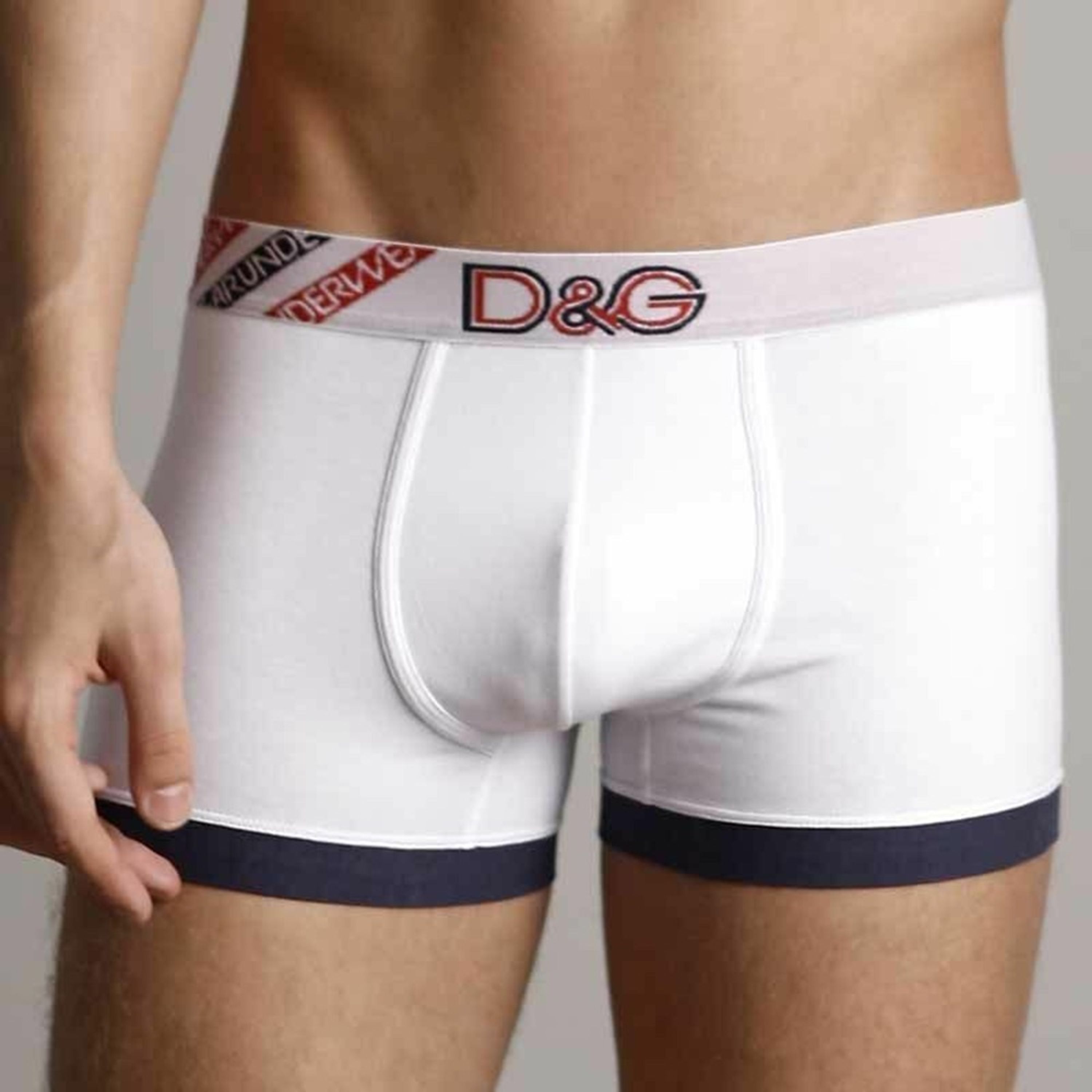 Мужские трусы боксеры белые Dolce&Gabbana фото 2