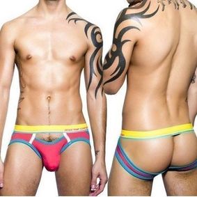 Фото Мужские трусы джоки с вырезом розовые Andrew Christian Bright Jock  AC9564