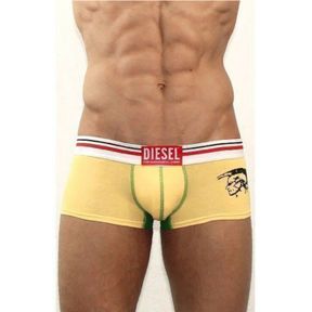 Фото Мужские трусы хипсы желтые с зеленой вставкой Diesel Yellow