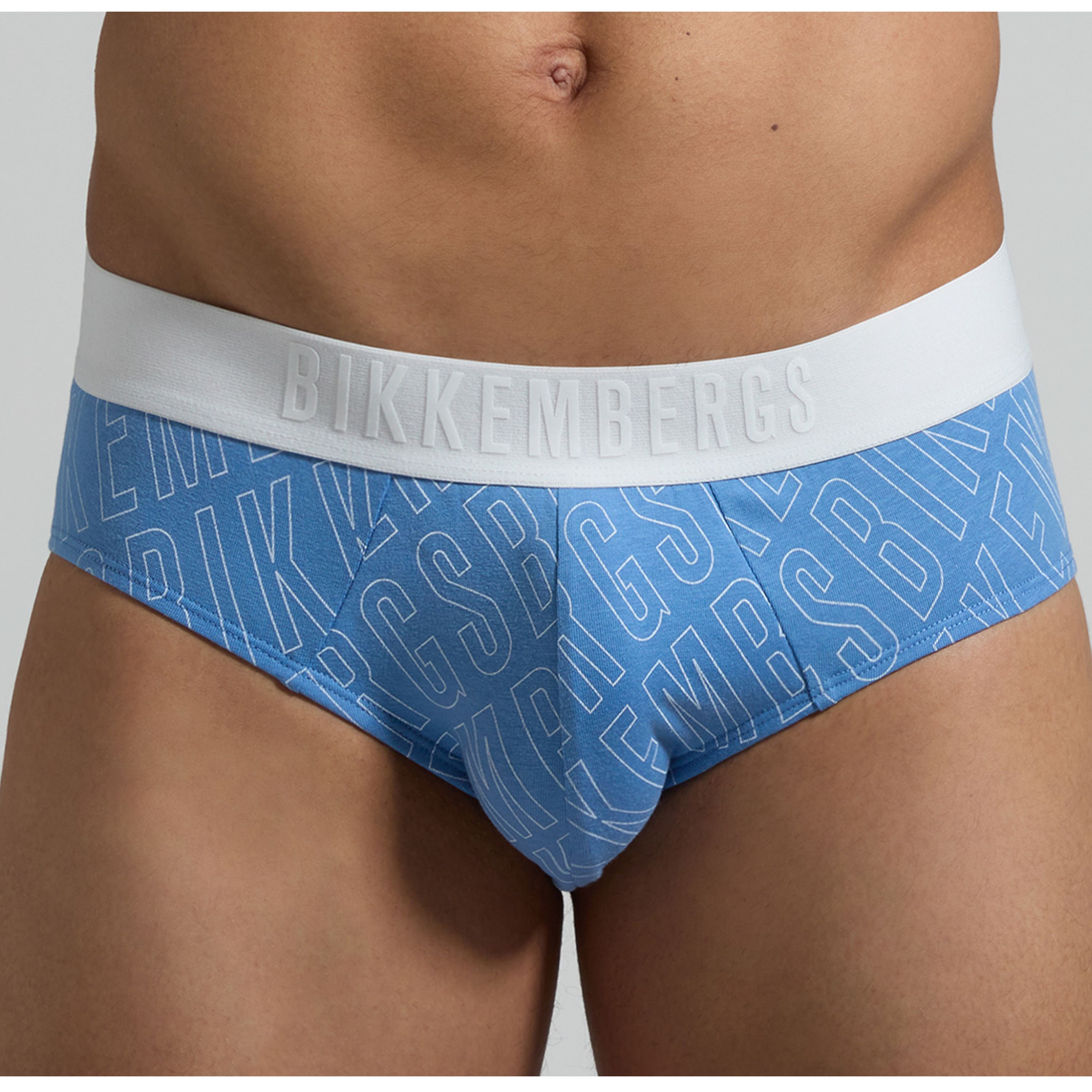 Мужские трусы брифы (белый, голубой, темно-синий) набор 3 в 1 Bikkembergs DIAGONAL BKK51USP23TR/3 фото 7