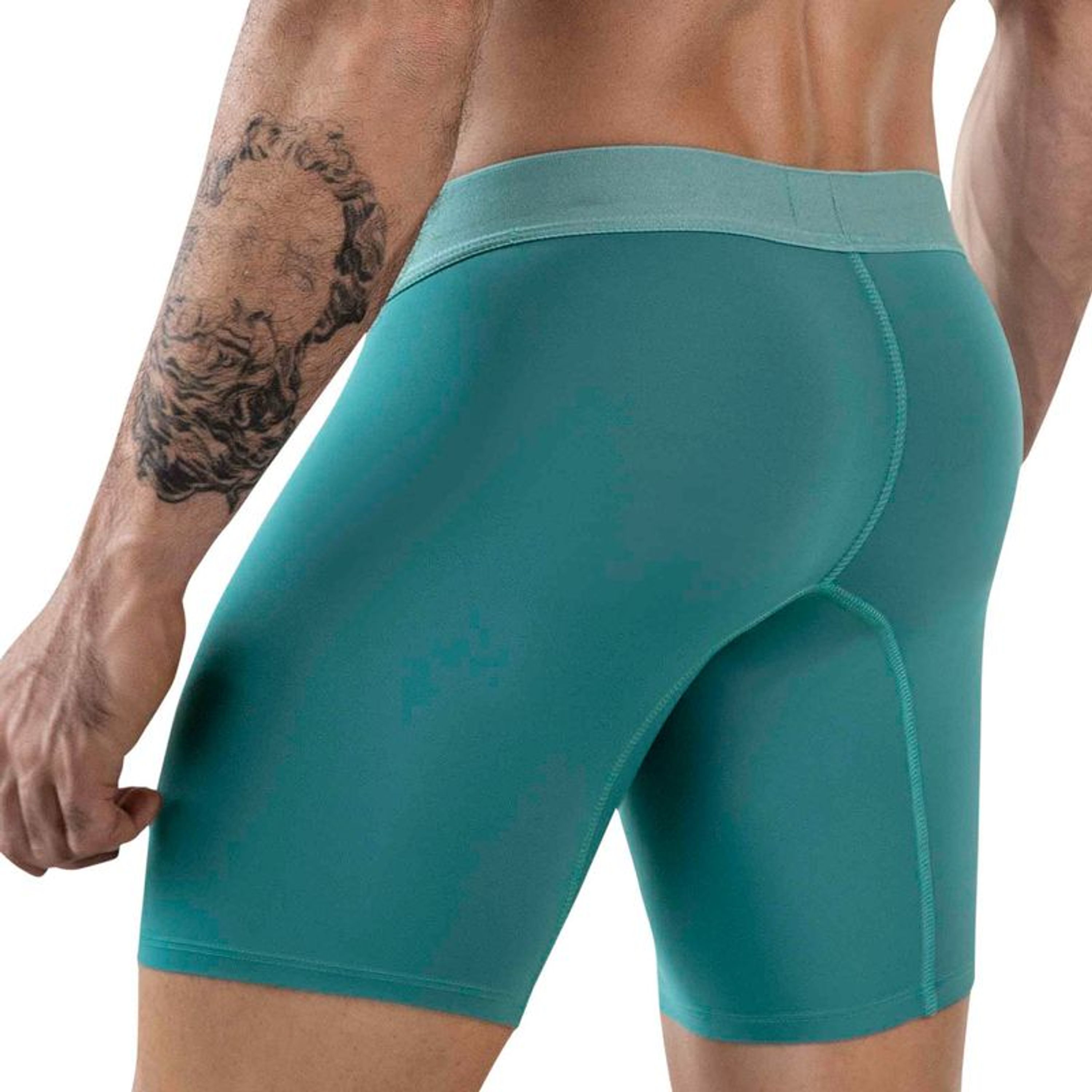 Мужские трусы боксеры зеленые удлиненные Clever Moda AUDAZ LONG BOXER 186810 фото 2