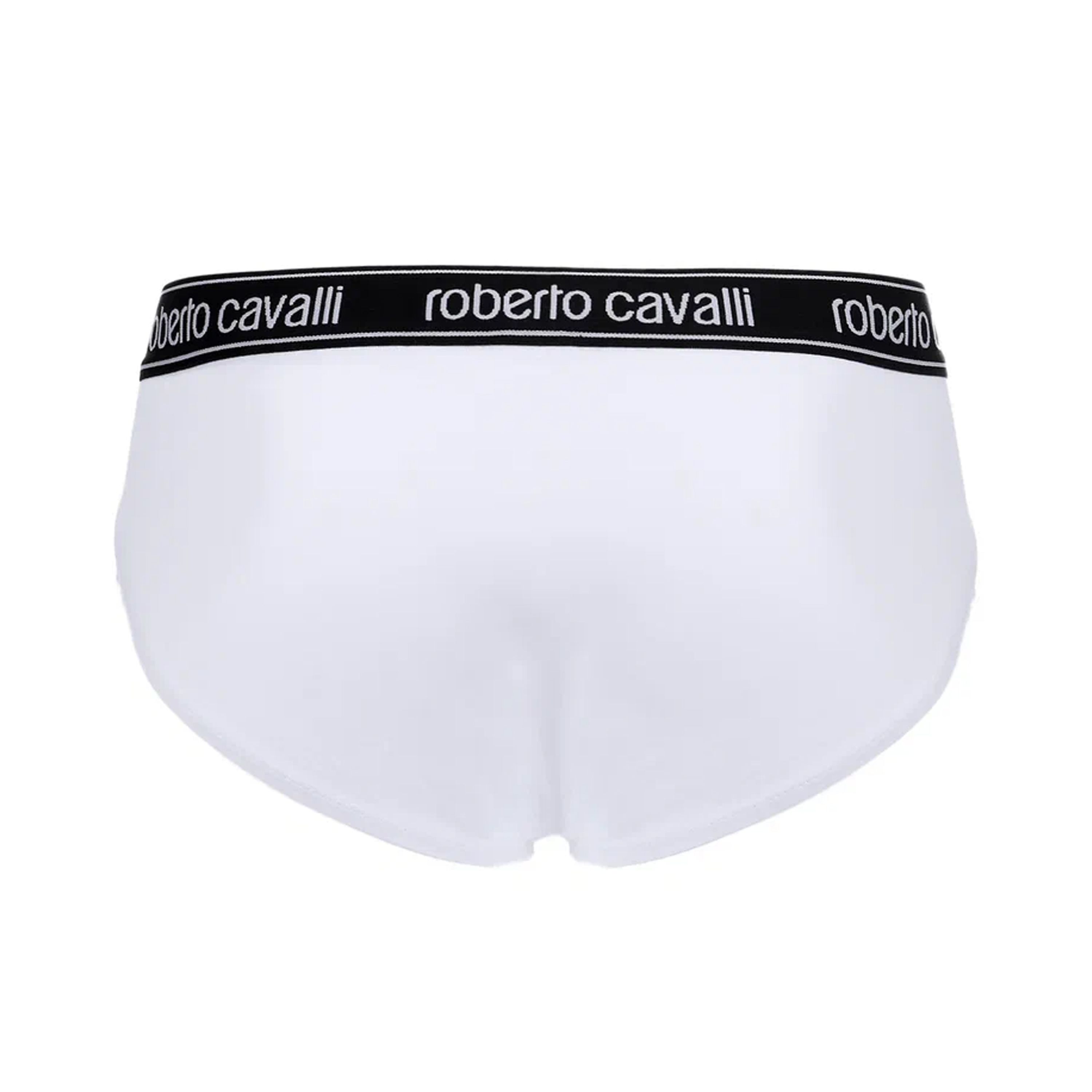 Набор мужских трусов брифов 3в1 белые ROBERTO CAVALLI RC1USP02TR фото 4