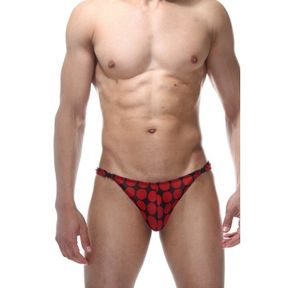 Фото Мужские трусы тонги красные с принтом LaBlinque LB15447