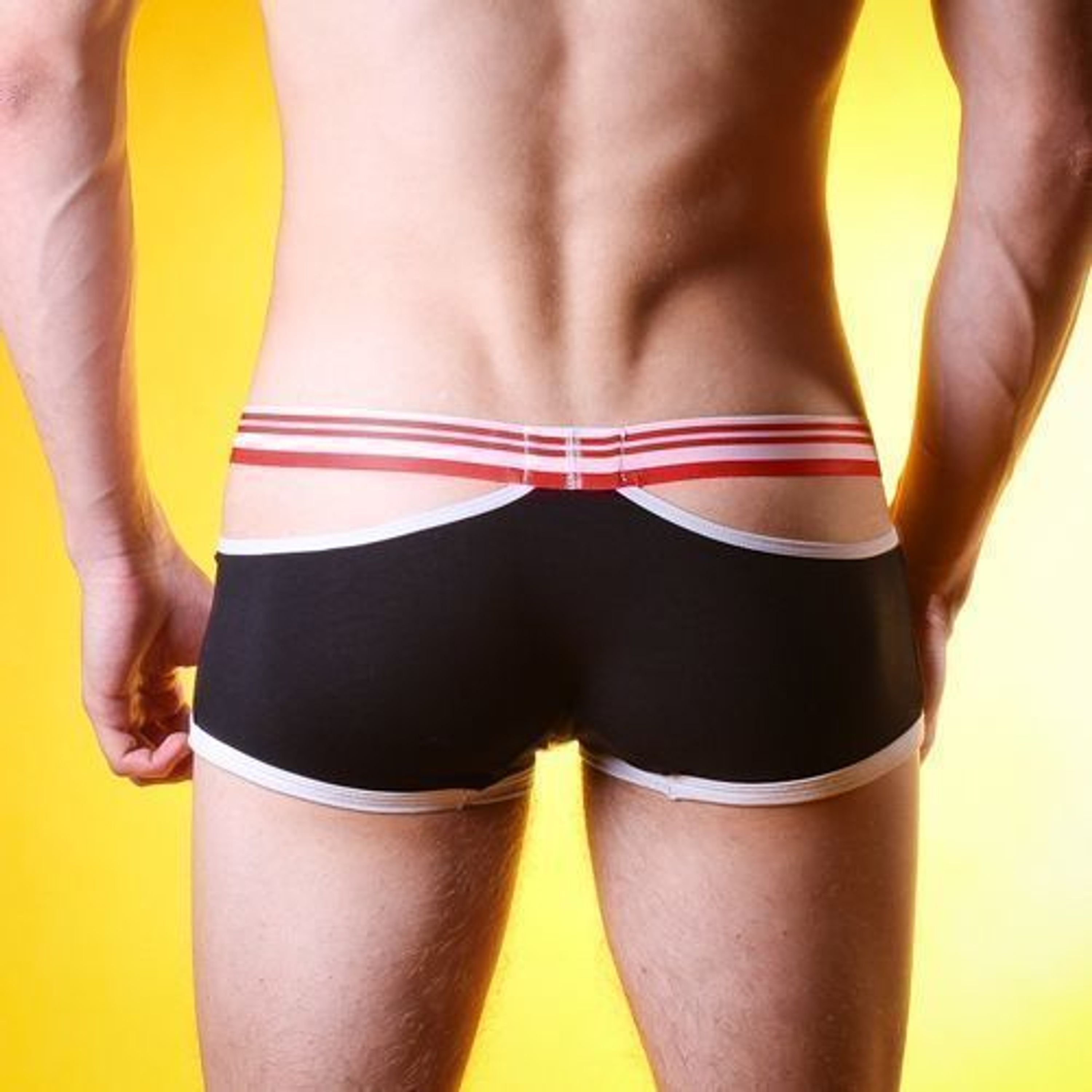 Мужские трусы хипсы с вырезами по бокам черные Seeinner Black Boxer фото 2