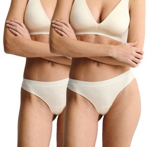 Фото Женские трусы бразилиана набор из 2 штук (молочные) Emporio Armani EW000404_AF10891