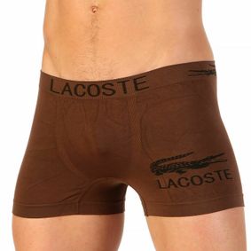 Фото Мужские трусы боксеры коричневые бесшовные Lacoste