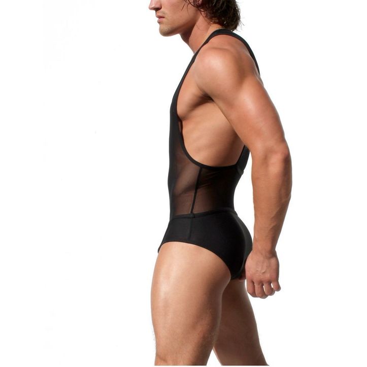 Мужское боди черное прозрачное AQUX VASA Black Jumpsuit фото 2