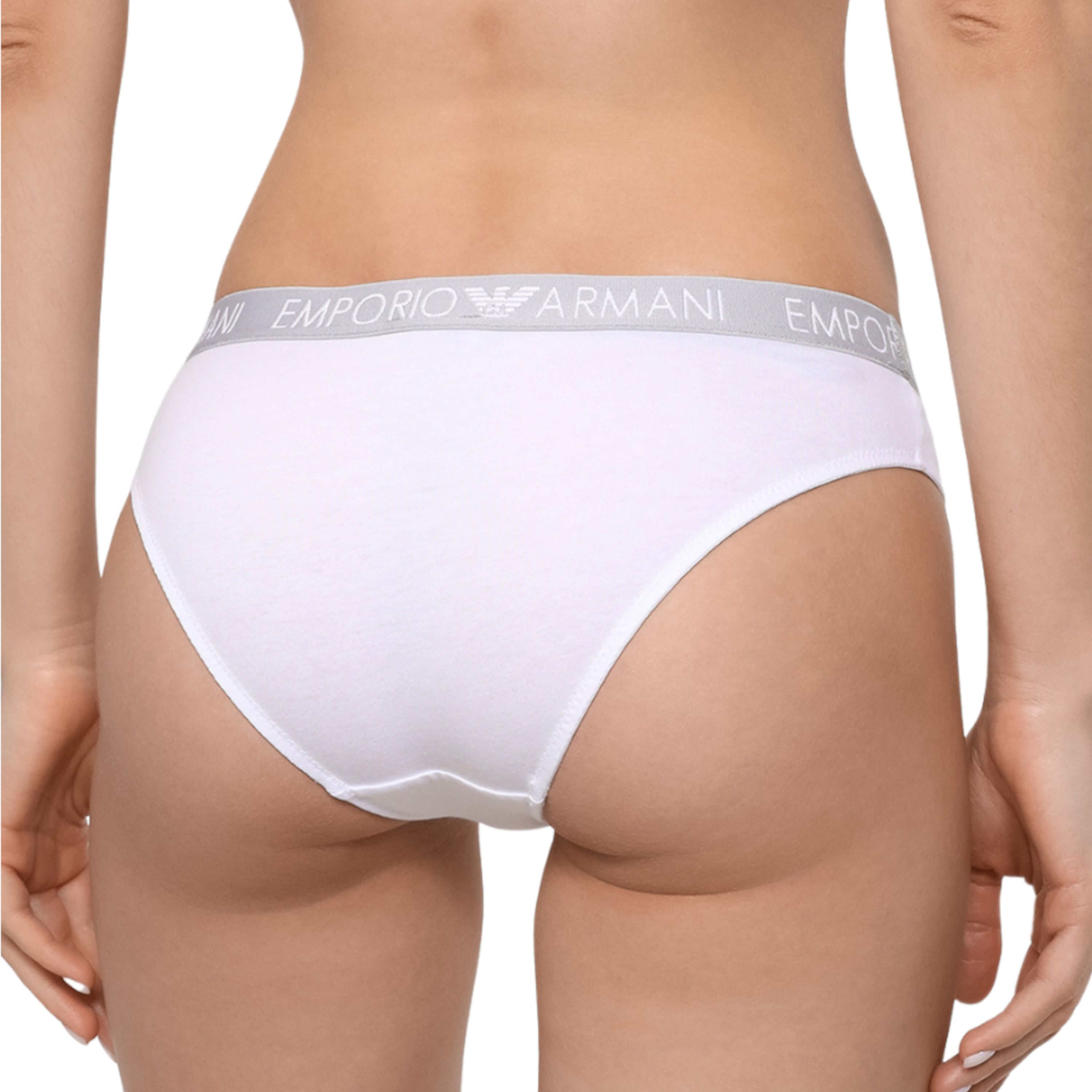 Женские трусы бразилиана набор из 2 штук (белый, черный) Emporio Armani 163337_СС318 00911 фото 4