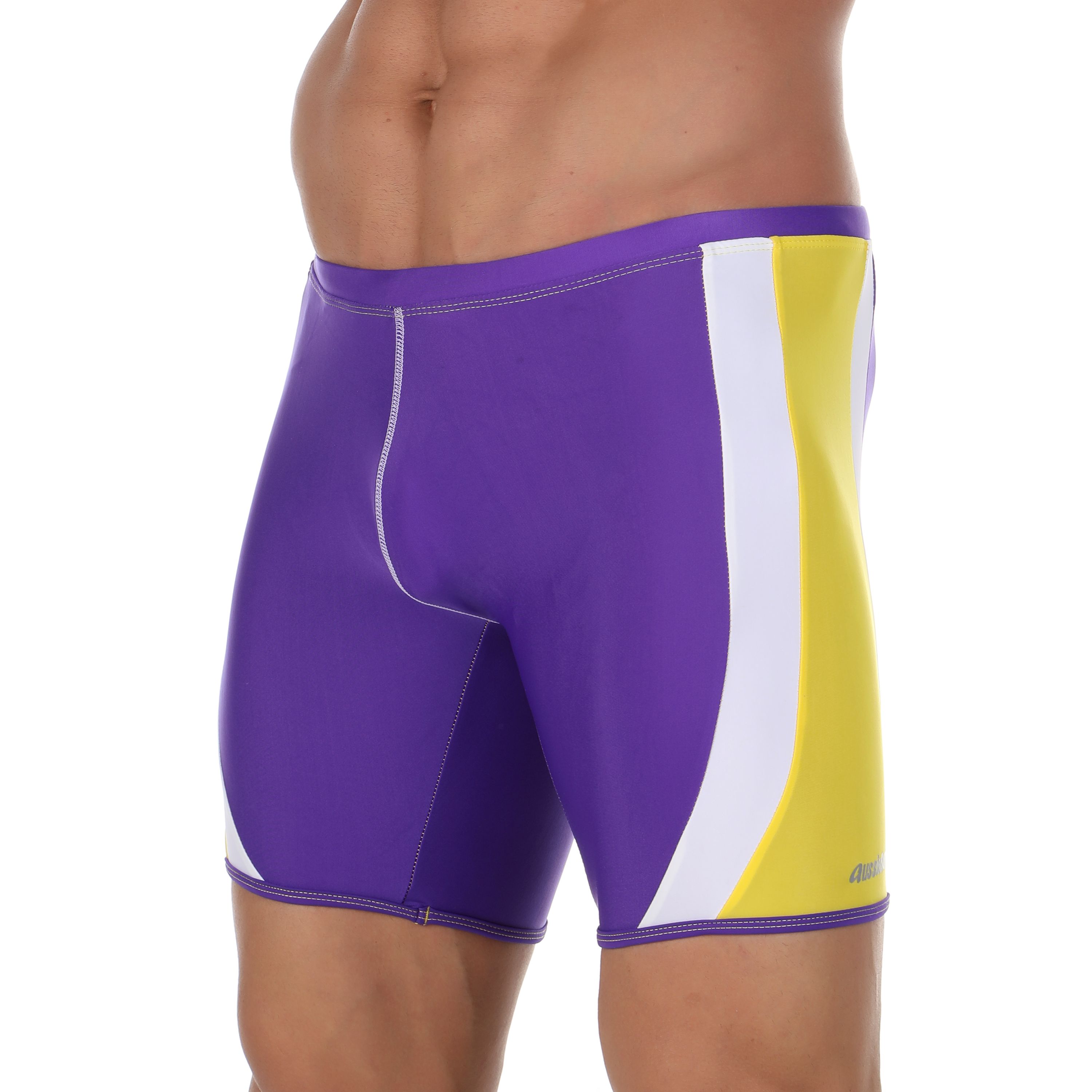Мужские плавки баклажановые с желтыми полосами Aussiebum фото 1