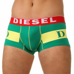 Фото Мужские трусы хипсы зеленые с надписью DIESEL