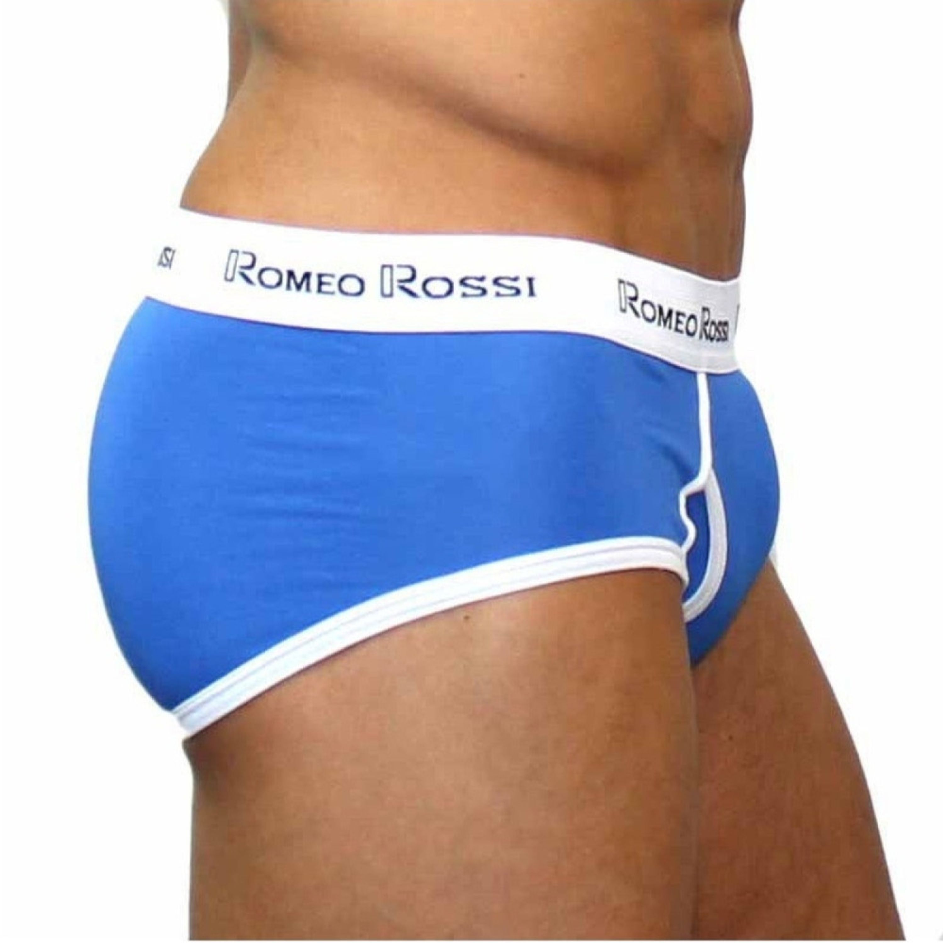 Мужские трусы брифы голубые Romeo Rossi RR366-095 Набор из 5 штук +ПОДАРОК фото 4