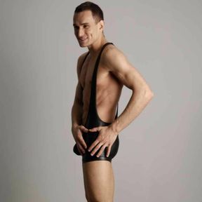 Фото Мужской комбинезон под кожу N2N Black Wrestler