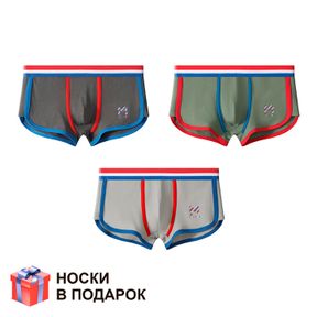 Фото Набор мужских трусов боксеров 3в1 + ПОДАРОК ROMEO ROSSI RR6116-03