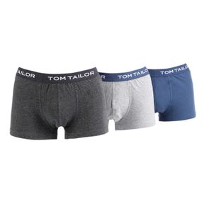 Фото Мужские трусы боксеры набор 3в1 (темно-серый, серый, синий) Tom Tailor 70162/6061 110