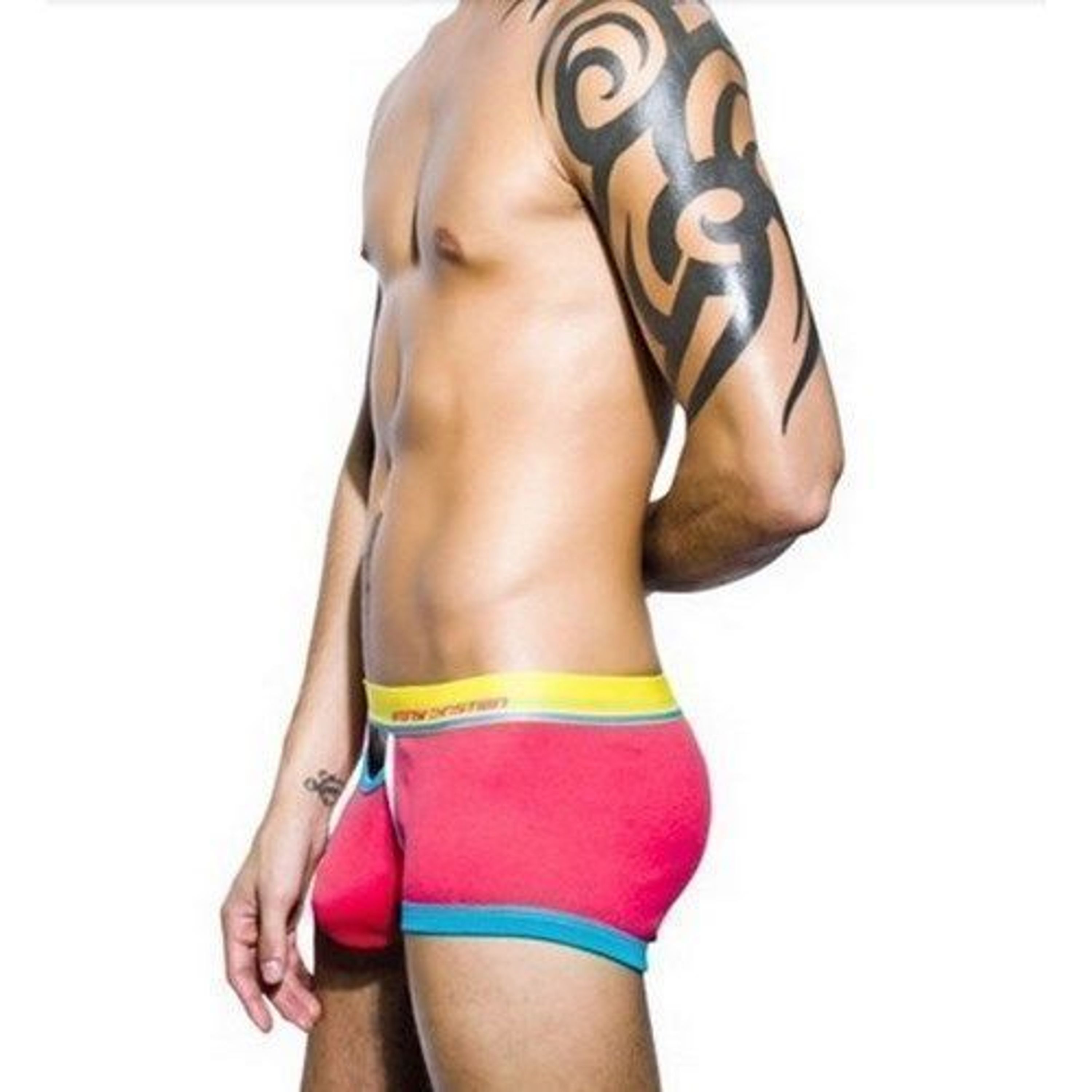 Мужские трусы хипсы с вырезом розовые Andrew Christian Bright Trunks AC9561 фото 2