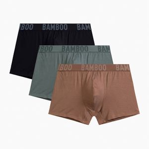 Фото Мужские трусы боксеры (хаки + черный + бежевый) набор 3в1 ATLANTIC Premium 3MH-215