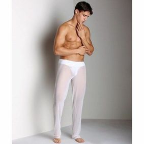 Фото Мужские штаны в сетку белые N2N Sheer Mesh White Pants