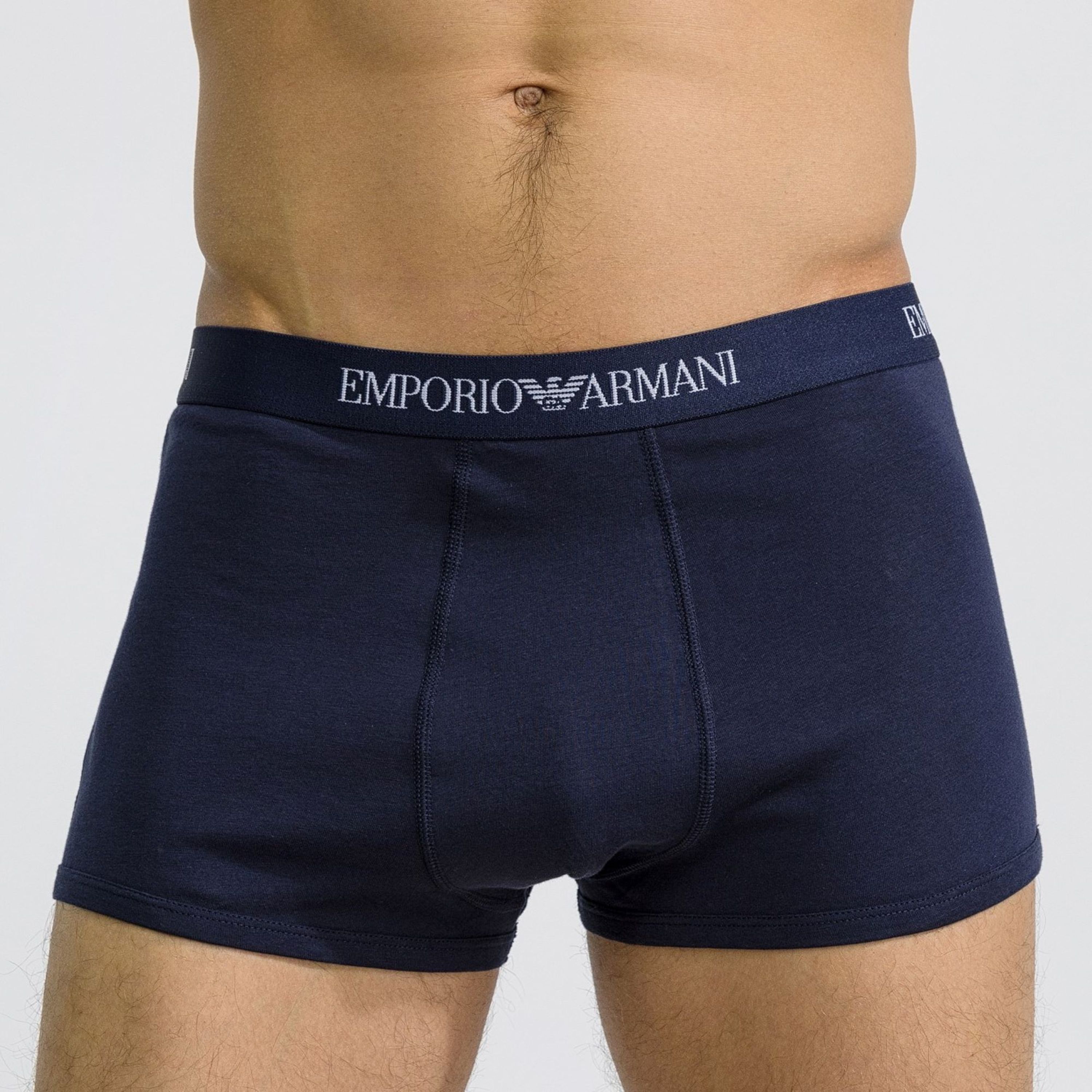 Набор мужских трусов боксеров 3в1 (синий, серый, черный) Emporio Armani 111610_CC722 94235 фото 3