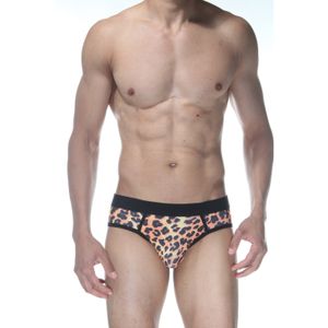 Фото Мужские трусы джоки коричневые с леопардовым принтом Don Moris DM102117