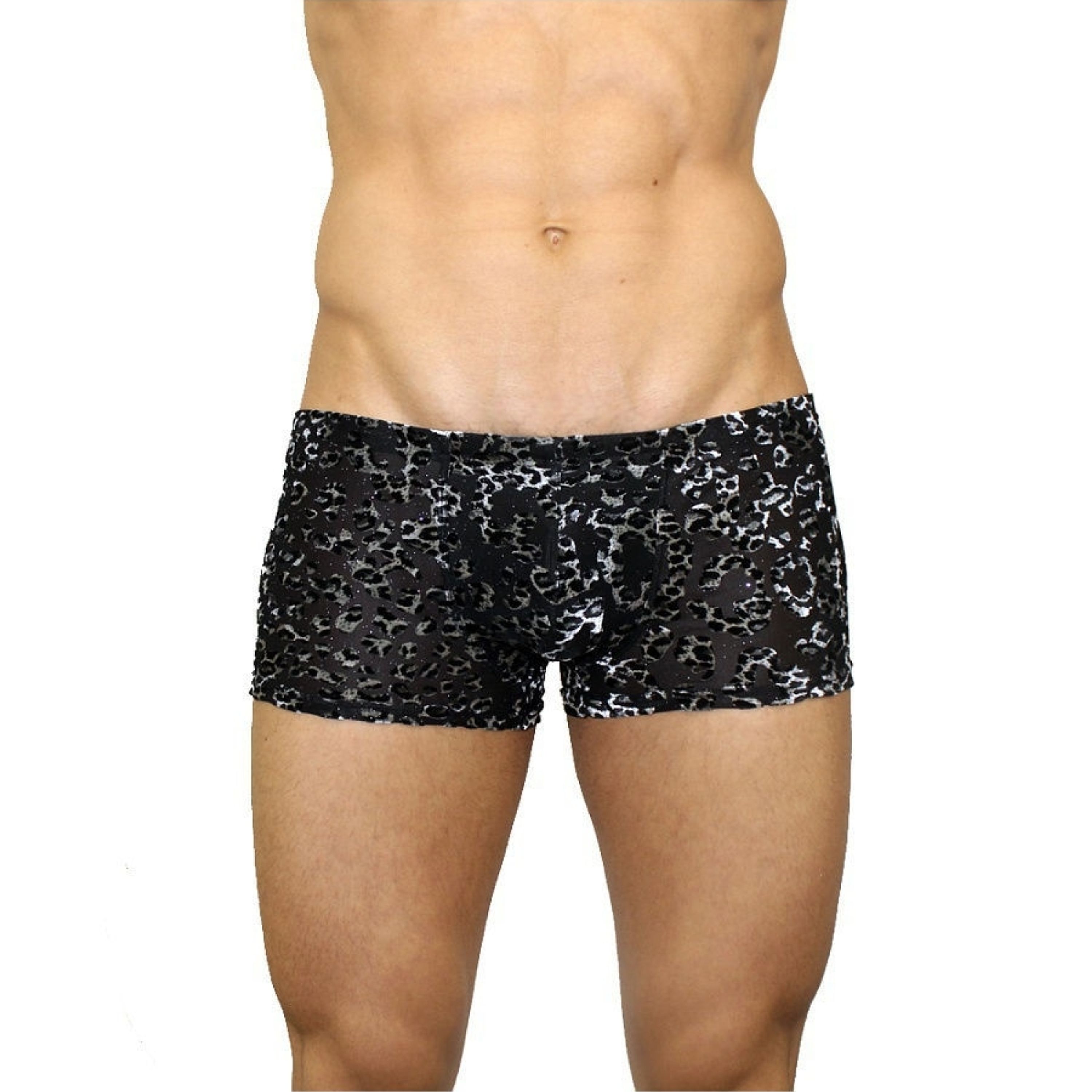 Мужские трусы боксеры черные с принтом под велюр Romeo Rossi Black Boxer RR00222 фото 1