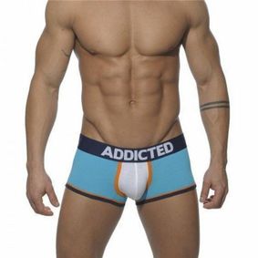Фото Мужские трусы джоки боксеры голубые с белой вставкой Seobean Addicted