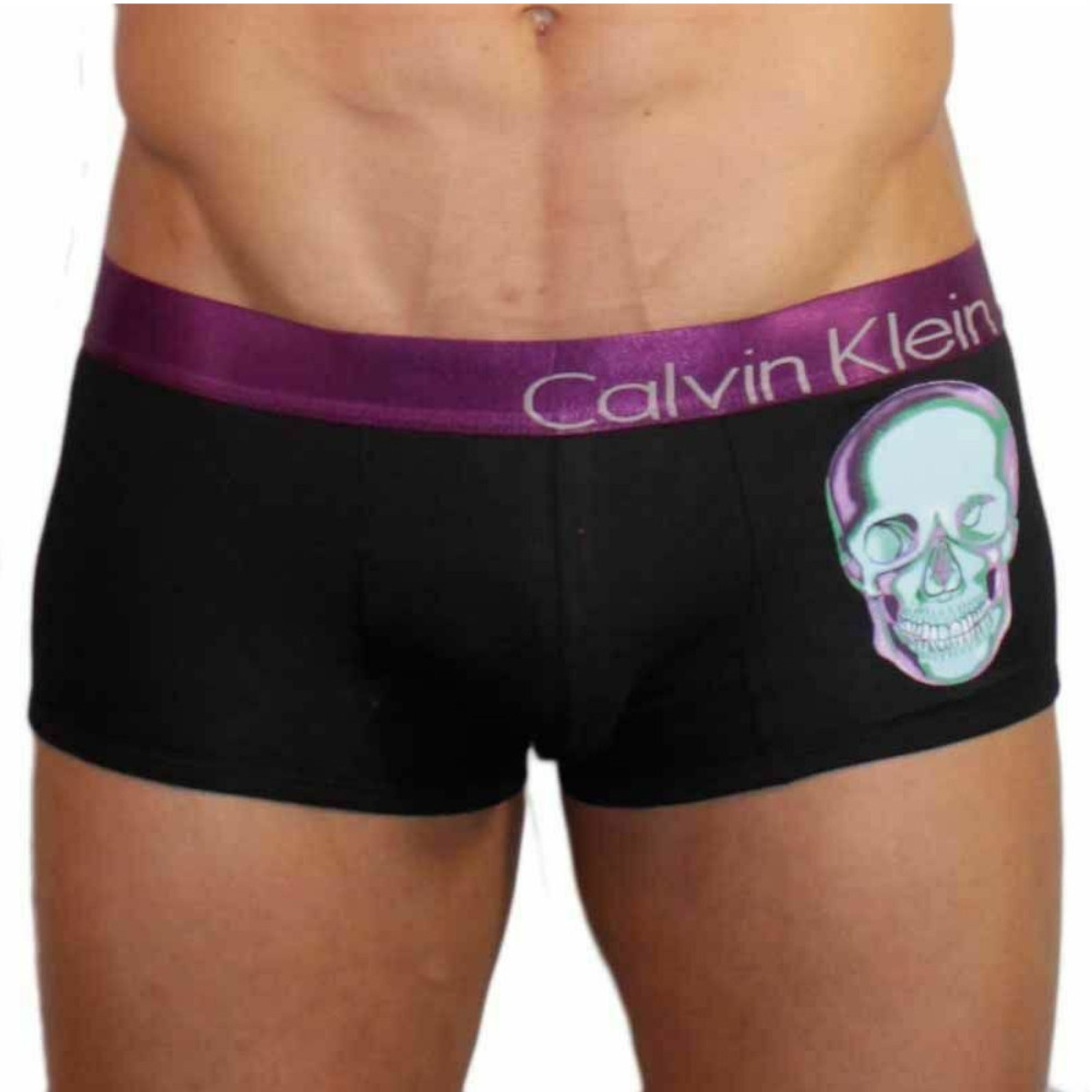 Мужские трусы боксеры черные с черепом Calvin Klein Boxer Black фото 2