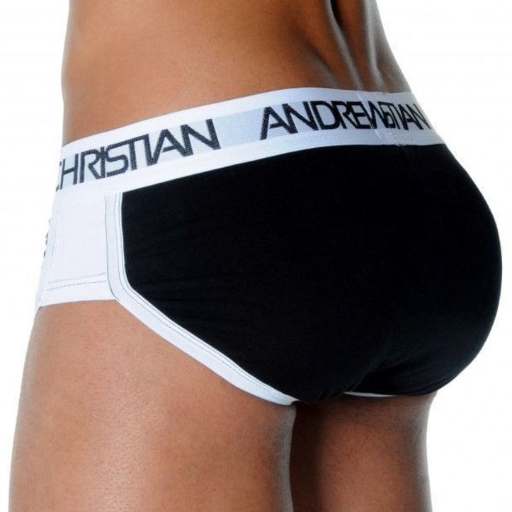Мужские трусы брифы черные с задним пуш ап Andrew Christian Active Shape Black Brief  AC54 фото 4