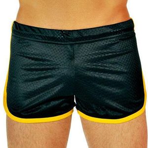 Фото  Мужские спортивные шорты Andrew Christian Retro Sports Mesh Gym Shorts Black Gold AC11