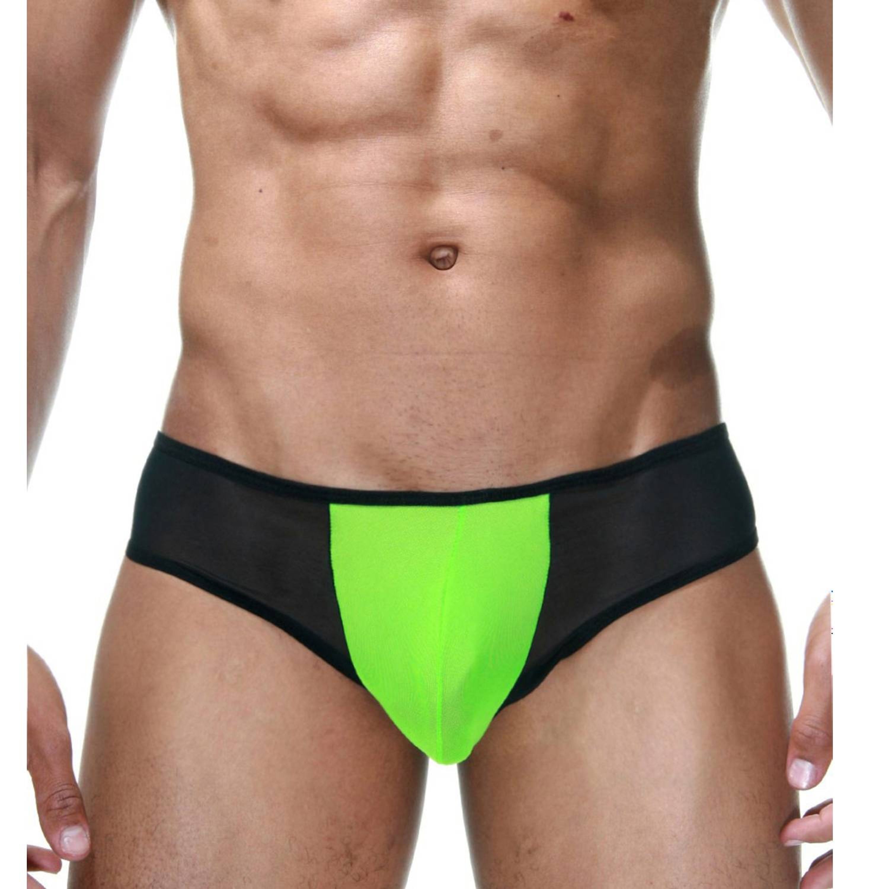 Мужские трусы бразилиана черные с салатовой вставкой Cosmos Colors YS20_RBG фото 1