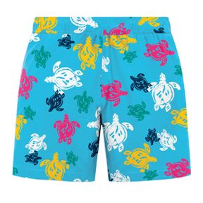 Фото Мужские шорты пляжные голубые с принтом JOHN FRANK JFSSSWL87-CARETTA BLUE