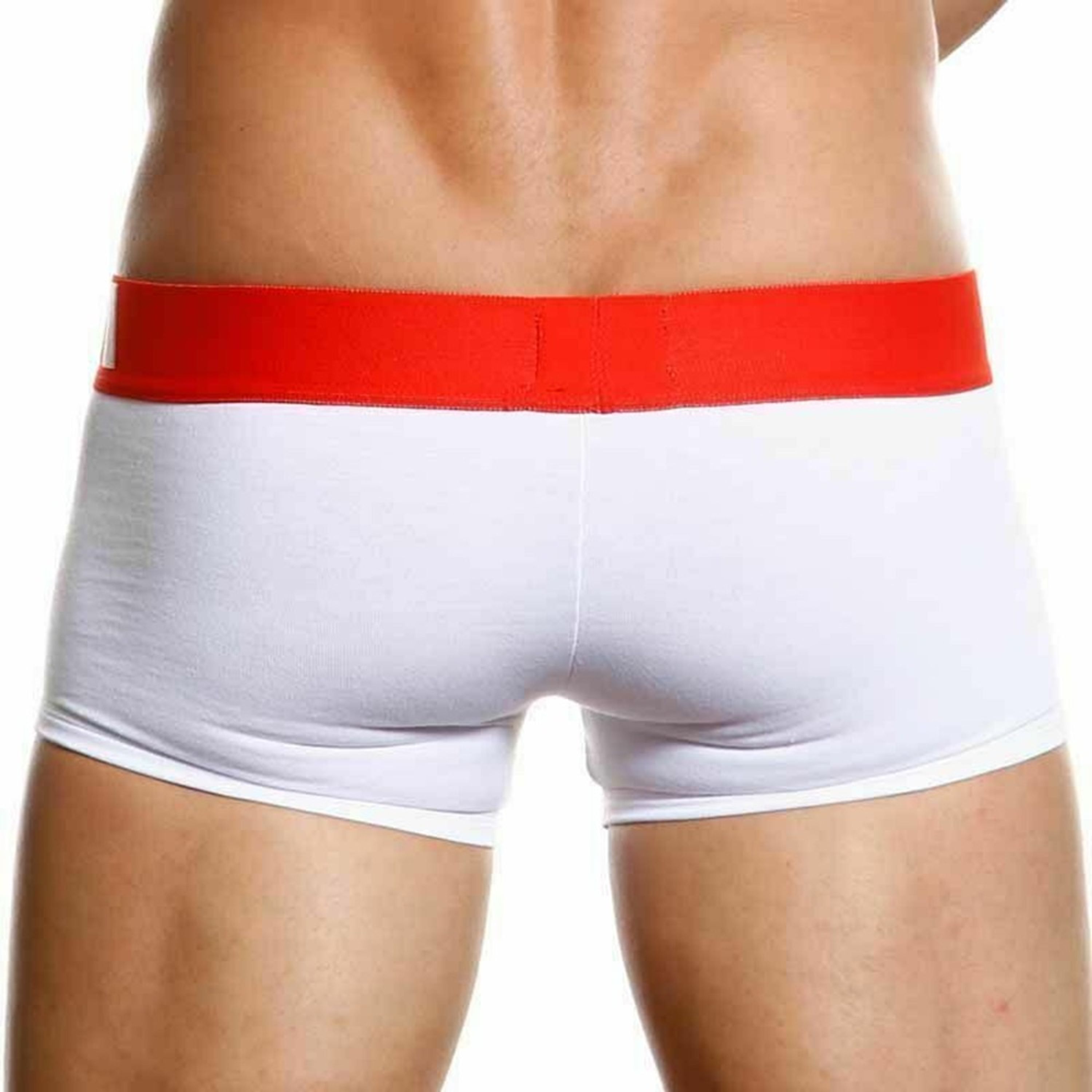 Мужские трусы боксеры белые с красной резинкой Aussiebum Flame Burn Hipster AB00258 фото 4