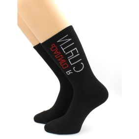 Фото Носки с надписью  "Я спилась с пути" черные Hobby Line