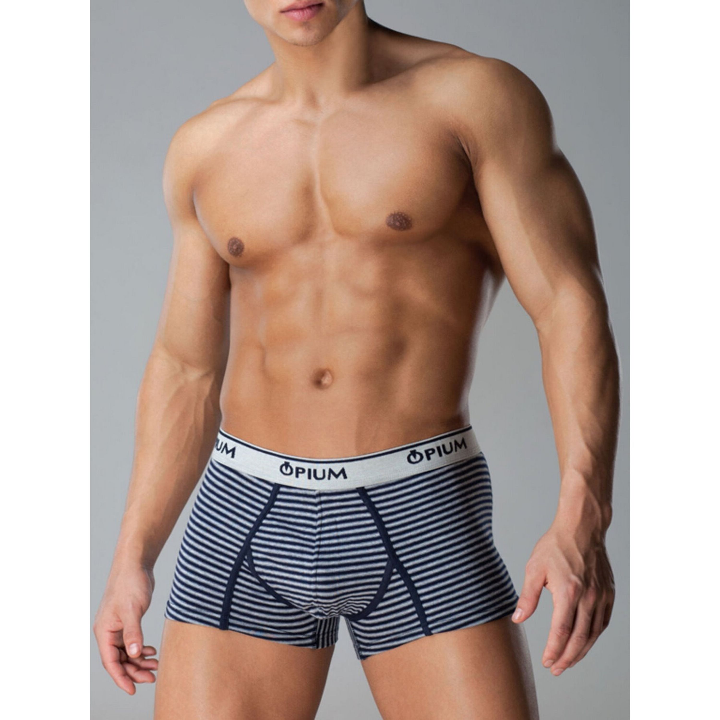 Мужские трусы боксеры в темно-синюю полоску Opium Boxer R42 фото 1