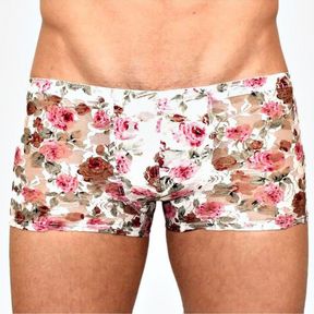 Фото Мужские трусы боксеры белые с розами Romeo Rossi Boxer RR00227
