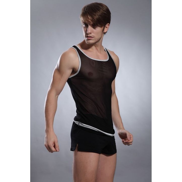 Мужская майка в сетку черная SuperBody Black 5467 фото 2