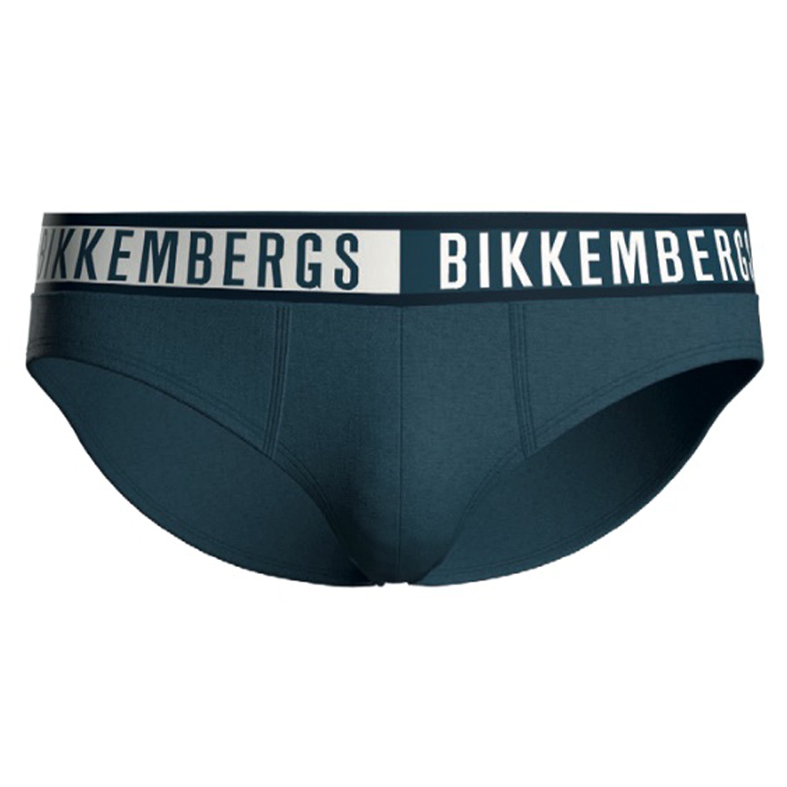 Мужские трусы брифы синие набор 3в1 Bikkembergs TWICE BKK52USP29TR фото 3