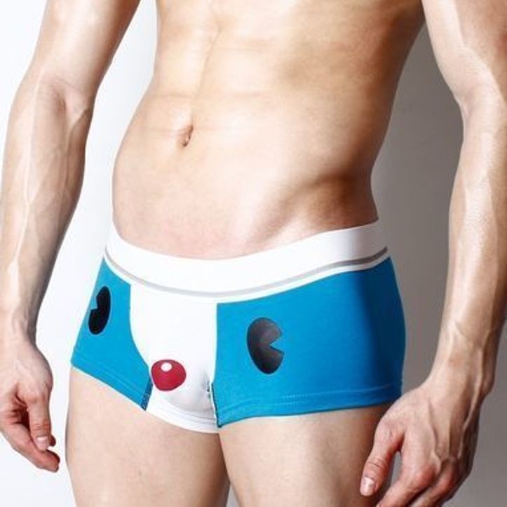  Мужские трусы хипсы с мультяшкой голубые Superbody Cartoon Bear Blue Hip Boxer фото 3