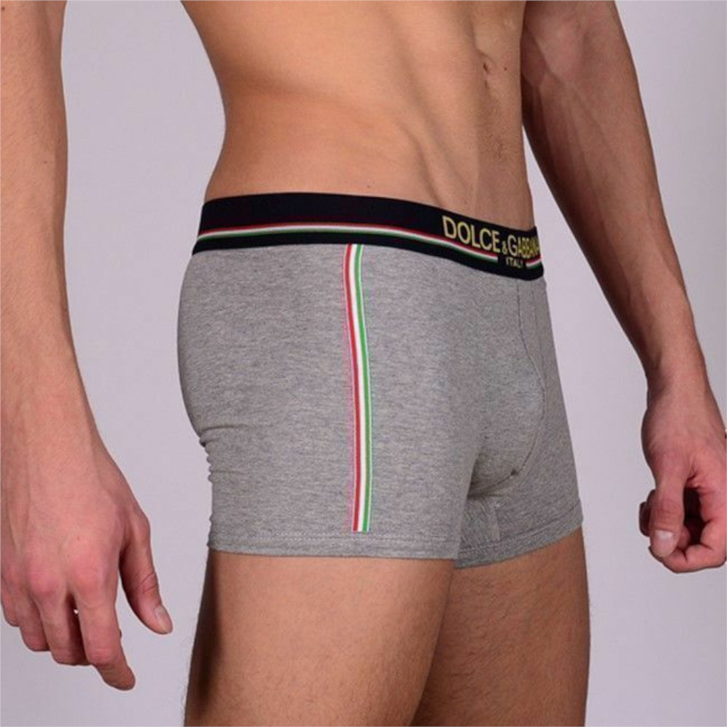 Мужские трусы боксеры серые Dolce Gabanna Italy Boxer фото 2